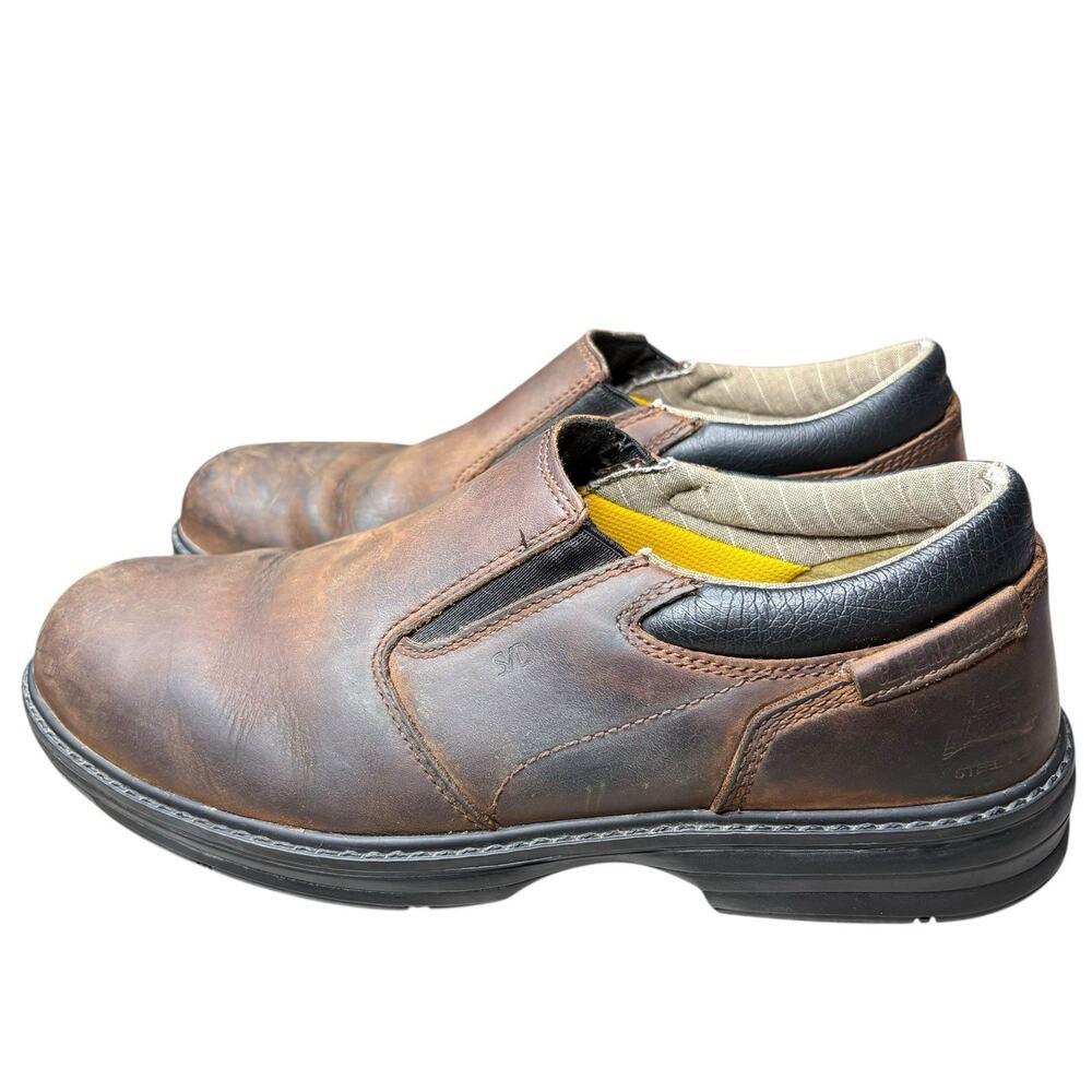 CAT Caterpillar Men’s Conclude Ergo Steel Toe Shoes SD Leather Brown Size 11